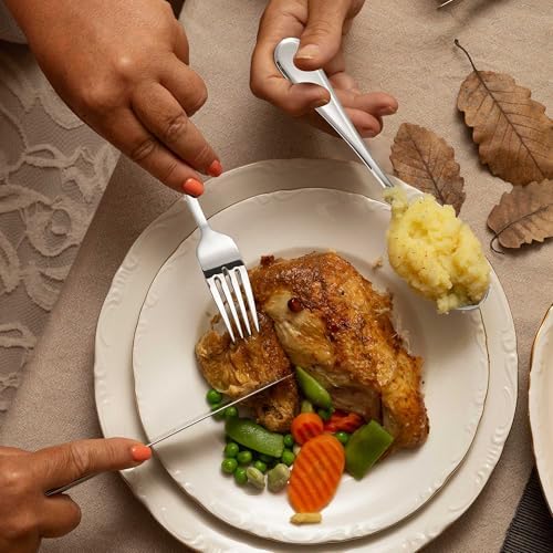 40 Pieces Heavy Silverware Set, 18/10 Stainless Steel Flatware Set for 8