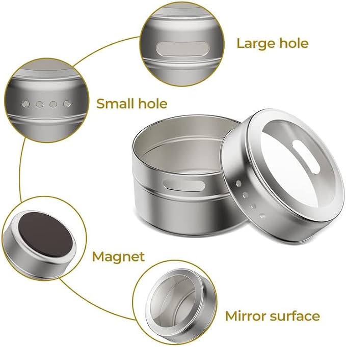 Vetacsion Set of 8 Magnetic Spice Tins - Image 4