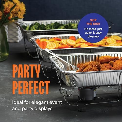 Large Aluminum Pans Full Size with Lids, Disposable Foil 21x13 Deep