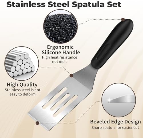 Stainless Steel Mini Spatula (4PC),Small Turners for Cake Brownies