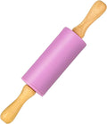 Mini Silicone Rolling Pin for Kids, Non-stick Surface Wood Handle, 9 Inch 1 by Honglida