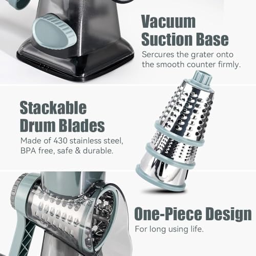 KEOUKE Hand Crank Rotary Cheese Grater