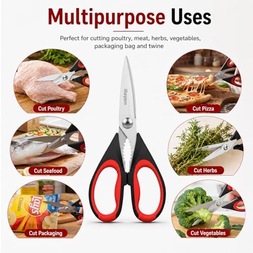 iBayam 3-Pack 8.7" Kitchen Scissors All Purpose Heavy Duty Shears