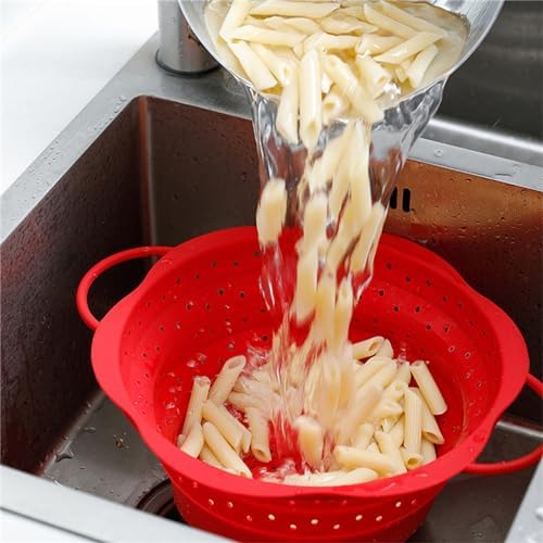 Drainage Basket Silicone Collapsible Colander Strainer Food Strainers
