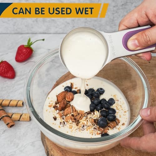 Stainless Steel Magnetic Measuring Cups Set of 5 for Cooking & Baking