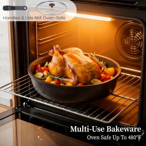 20-Piece Ceramic Pots and Pans Set, Nonstick Cookware Set with