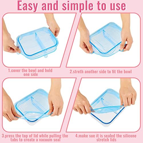 Silicone Stretch Lids, 30 Pieces, 6 Sizes