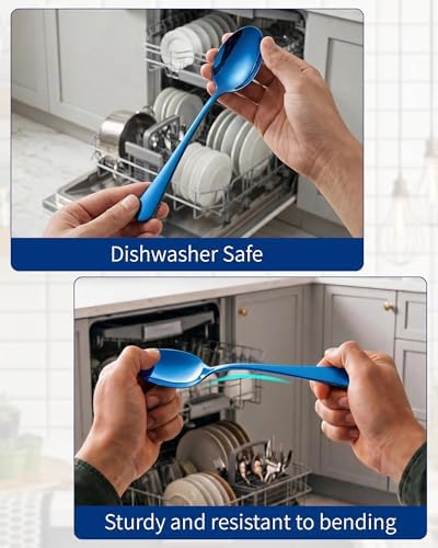 Blue Silverware Set for 4, 20-Piece Stainless Steel Flatware Set