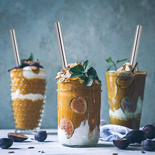 [Angled Tips] 5 Pcs 10" Reusable Bubble Tea Straws & Smoothie Straws
