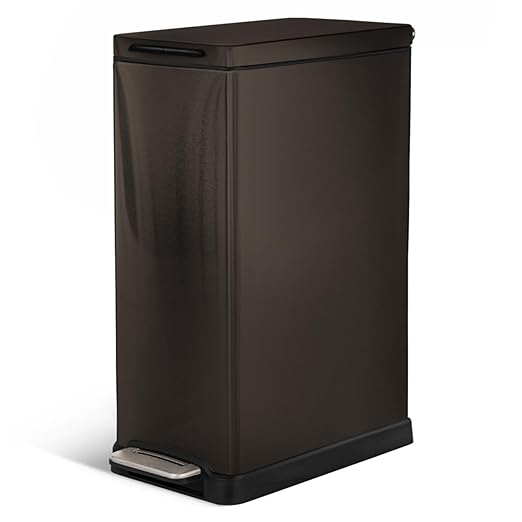 Home Zone Living 12 Gallon Slim Kitchen Trash Can by HomeZoneLiving