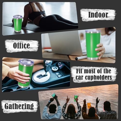 20oz Tumbler Insulated Coffee Tumblers with Lid Stainless Steel Green