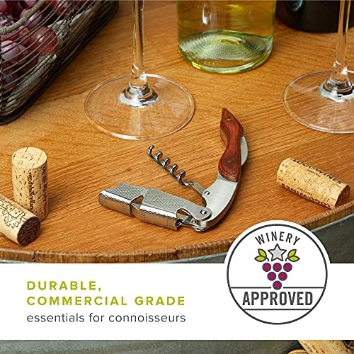 True Sommelier Waiters Corkscrew Wine Opener with Built-in Bottle