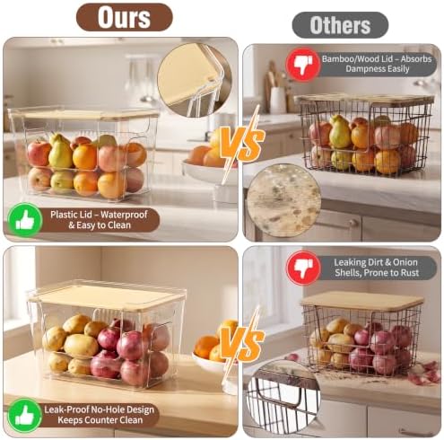2 Pack Trash Bag Dispenser Stackable Clear Trash Bag Holder w/ Plastic