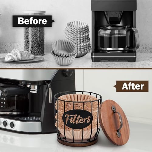 Coffee Filter Holder, Coffee Pod Storage Coffee Filter Dispenser Large