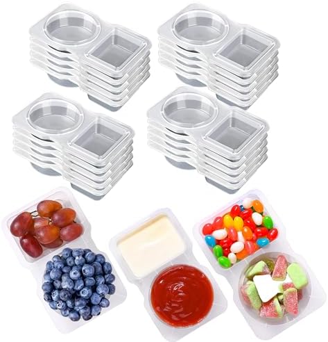 RXRRXR 20PCS Double Compartment Condiment Container With Lids