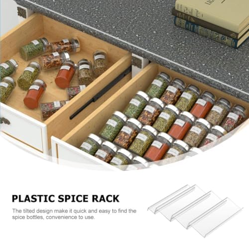 Expandable Acrylic Spice Rack Organizer, Storage Tiered Drawer for