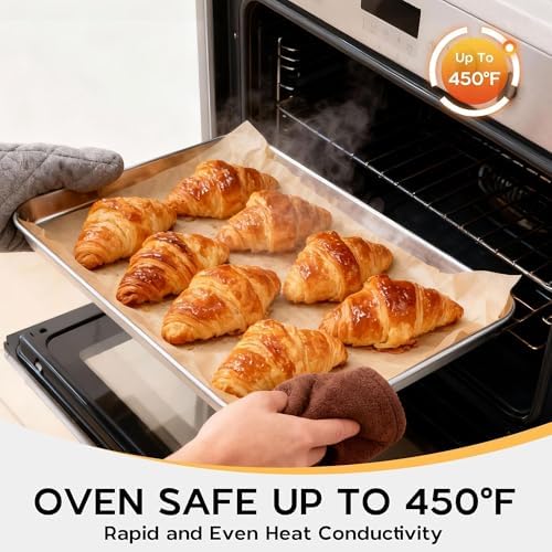 Onader 13x9 Inch Quarter Sheet Pan, Stainless Steel Baking Sheet Set
