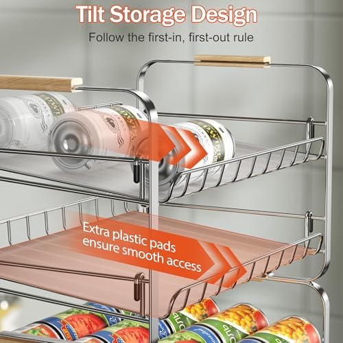 MAXIFFE 2-Tier Can Organizer for Pantry, 16.9"W × 11.5"D × 16.7"H