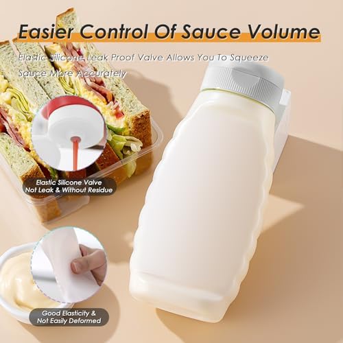 Condiment Squeeze Bottles for Ketchup Hot Sauce Liquids Oil with Caps