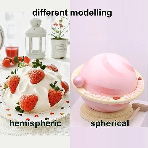 2 Pcs Cake Sphere Pan 6.5 Inche 3D Half Sports Ball Cake Pan Anodized