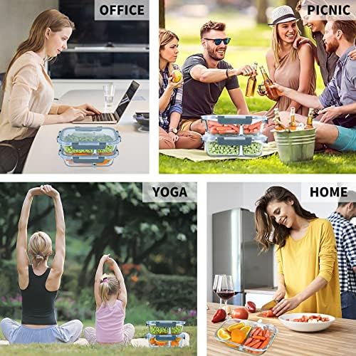 KOMUEE 10 Packs 30oz Glass Meal Prep Containers