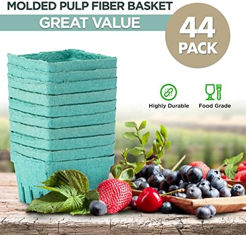 FMP Brands 44 Pack Pint Green Molded Pulp Fiber Berry Basket Produce