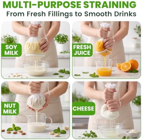 Reusable Nylon Cheese Cloth Bags for Straining Nut Milk & Greek Yogurt