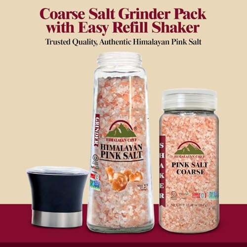 Himalayan Chef Pink Salt Grinder and Shaker Set, 2 Piece