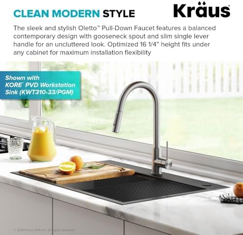 KRAUS 16 in Pull-Down Kitchen Faucet KPF-3104SFS