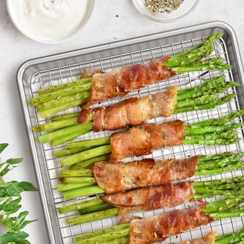 Wildone Baking Sheet with Rack Set (2 Pans + 2 Racks), Half Sheet Size