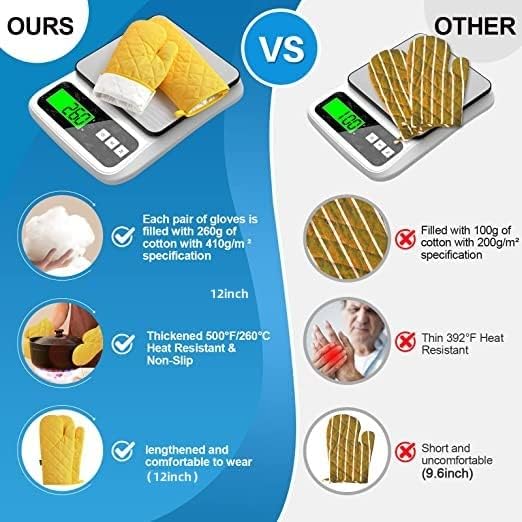 Oven Mitts and Pot Holders 4 pcs Set, High Heat Resistant 500 Degree Extra - Image 2