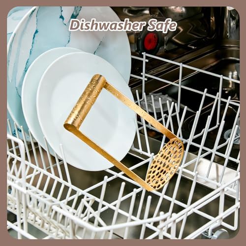SmileCat Stainless Steel Potato Masher,Dishwasher Safe Food Masher for
