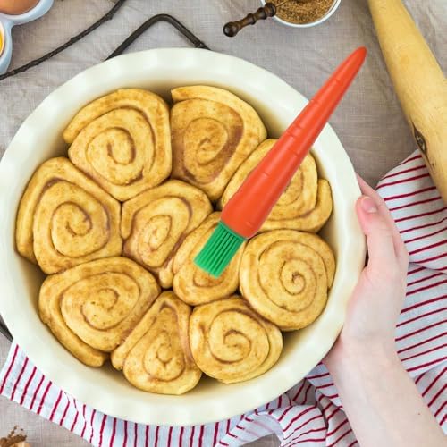 BESPORTBLE 2pcs Silicone Pastry Brush Set Orange Food-grade Silicone