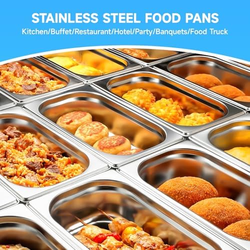 Hotel Pans with Lids, 1/2 Size, 4 Inch Stainless Steel