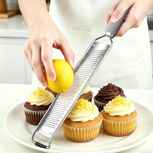 Stainless Steel Lemon Zester, Cheese & Vegetable Zester Grater With