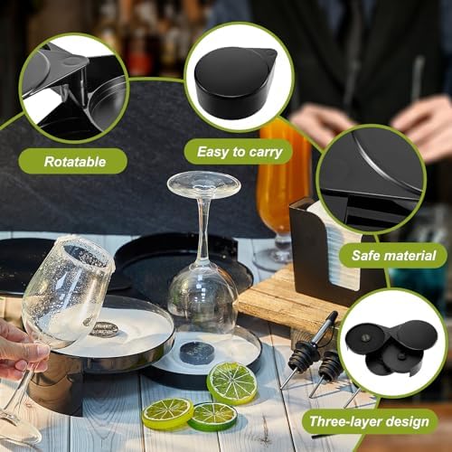 Mifoci Plastic Bar Caddy & 3 Tier Glass Rimmer Set, Bar Accessories