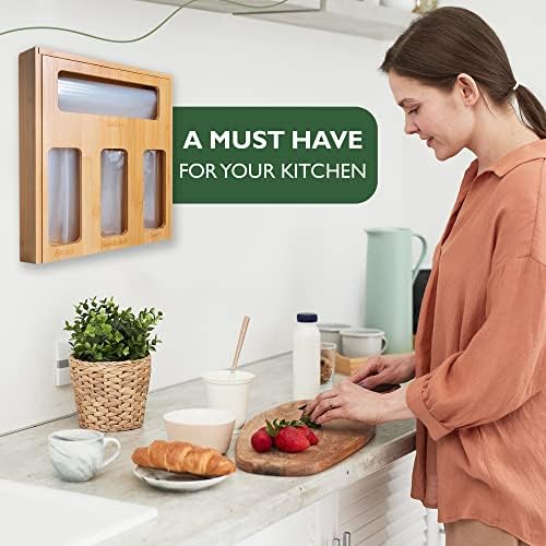 Plastic Bag Storage Organizer for Kitchen Drawer - Bamboo Baggy