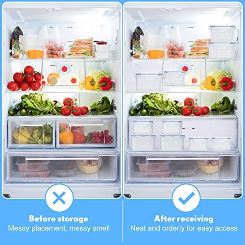 6-Piece Fruit Storage Containers for Fridge, Small/Medium/Large