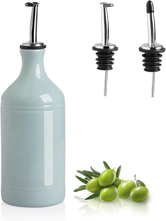Sweejar Ceramic Olive Oil Dispenser Bottle, Opaque Oil Cruet Protects to Reduce by Sweejarco1949