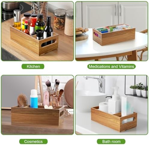 DRASTAR Pantry Organization and Storage Bins, Acacia Wood Seasoning
