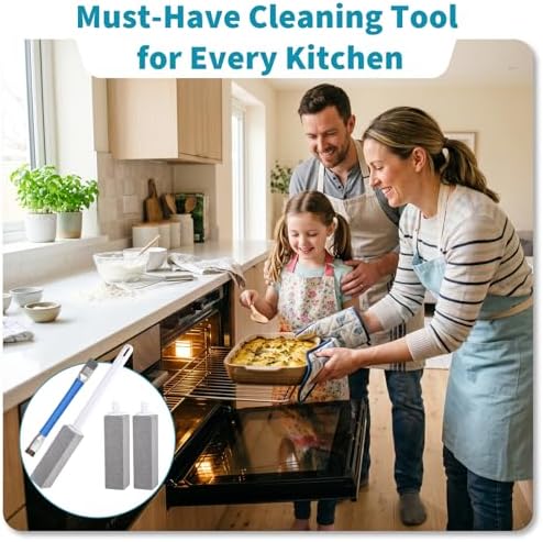 Pumice Cleaning Stones with Oven Cleaner Brush, 3 Pack