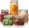 Square Glass Jars with Airtight Lids, Mason Jar with Clamp Lids Multi