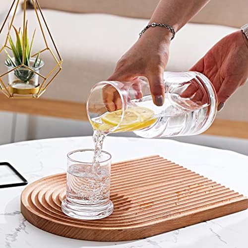 Bedside Carafe and Glass Set, Use Tumbler as Lid Night Water Carafe