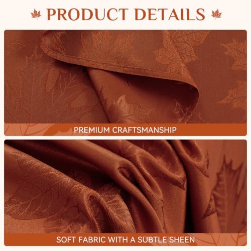 Softalker Fall Jacquard Rectangle Tablecloth, 60 x 120 Inch Rust