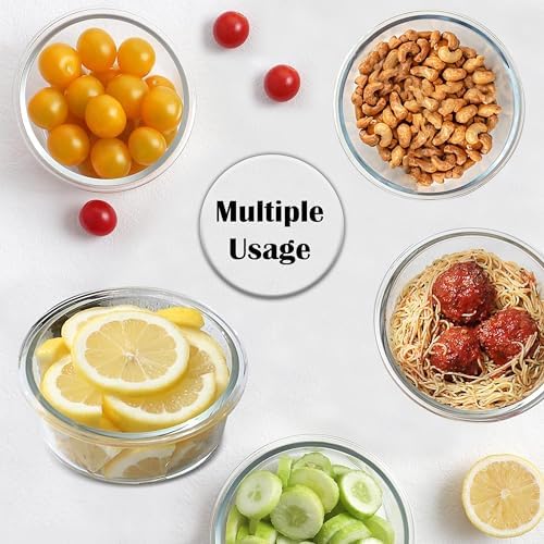 8 oz Glass Food Storage Containers with Lids, 6-Pack