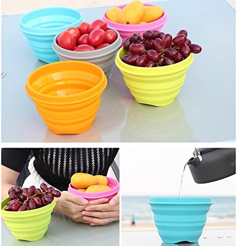 Silicone Collapsible Bowl with Lid Foldable Food Storage Bowls