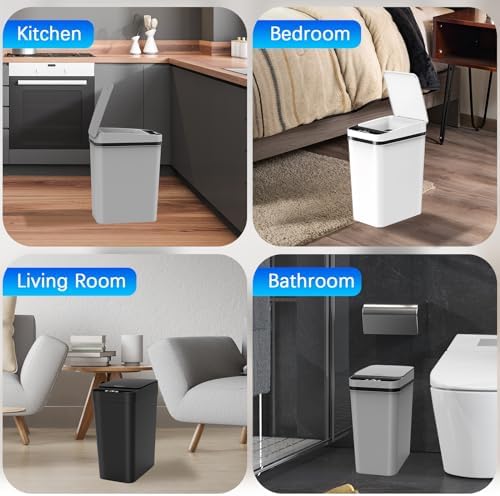 Kssvzz 3 Pack Automatic Bathroom Trash Can, 2.5 Gallon