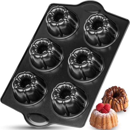 Webake Mini Fluted Cake Pan for Baking, Nonstick 3.5" Small Fluted