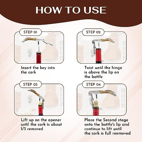 The Wine Chic Premium Professional Corkscrew Wine Opener with Elegant