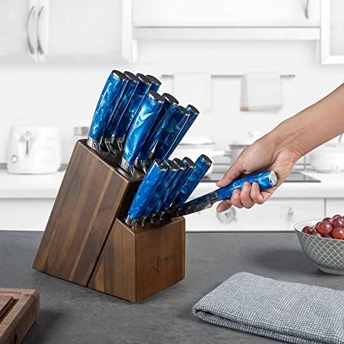 SENKEN 16-Piece Knife Block Set, Blue